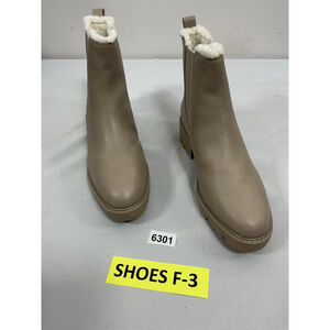 Womans The Drop Pullon Ankle Boots Size 13 M Beige Chunky Heel Elastic Ankle Nwt